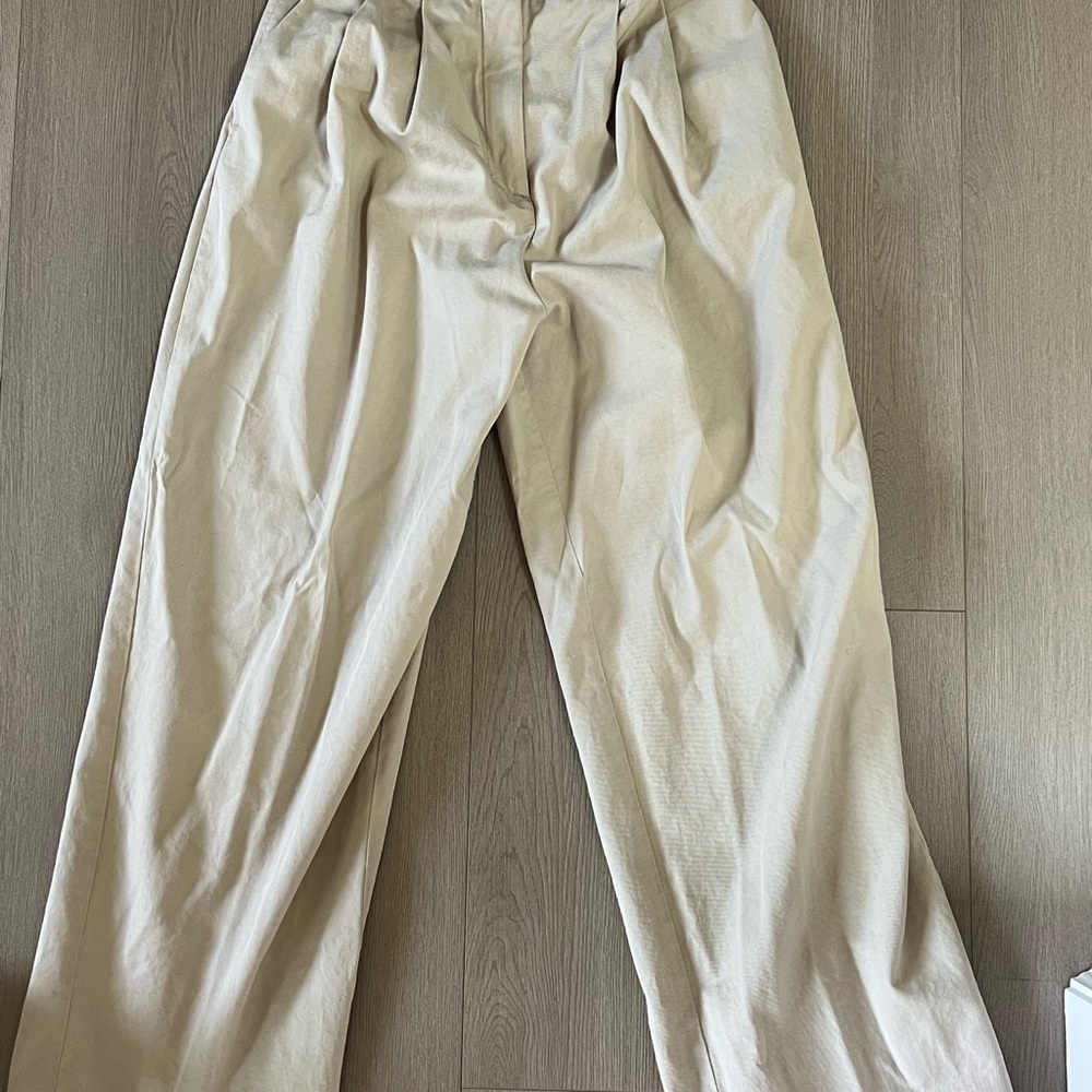COS Tan Chinos Relaxed Fit High-Waisted